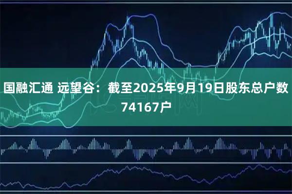 国融汇通 远望谷：截至2025年9月19日股东总户数74167户