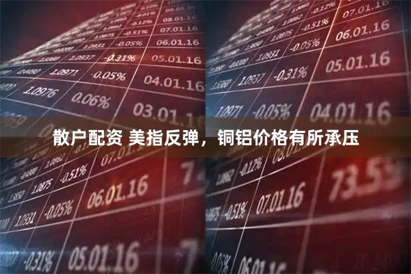 散户配资 美指反弹，铜铝价格有所承压